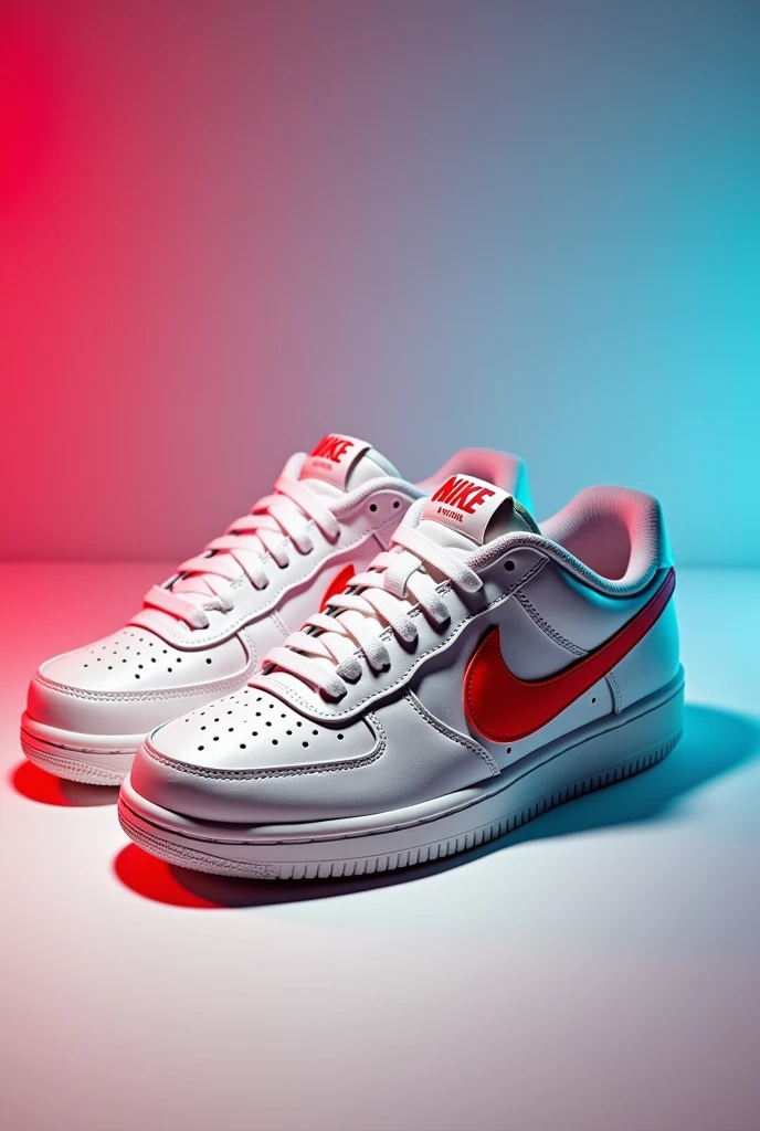 Nike sneakers photo for Instagram profile, with red l symbol