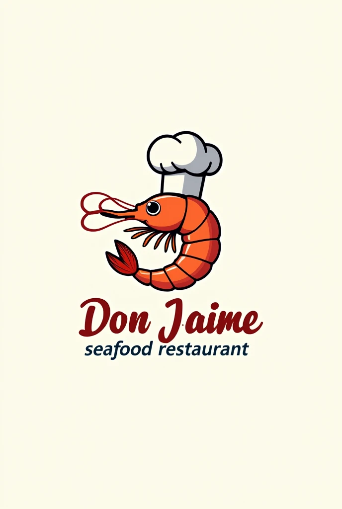 A company logo that says " Don Jaime Seafood Restaurant" in which you can see a shrimp with a chef's hat