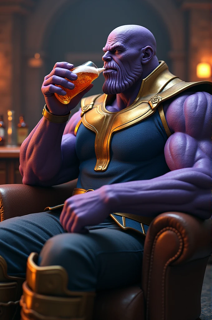 thanos drinking beer