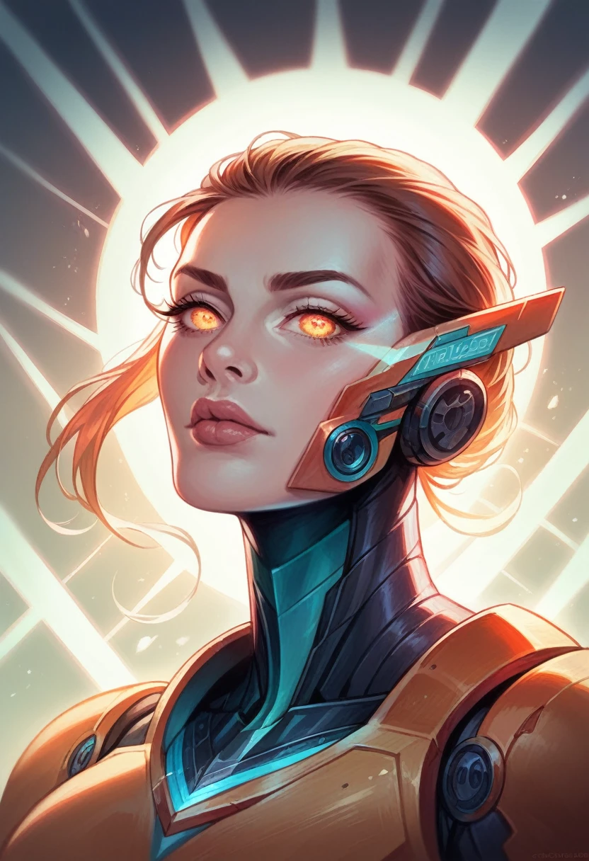 a female bounty hunter in a highly detailed futuristic power suit, beautiful detailed eyes, beautiful detailed lips, extremely detailed face, long eyelashes, intricate armor plating, glowing energy effects, dynamic pose, dramatic lighting, cinematic composition, vibrant colors, sci-fi environment, epic scale, masterpiece, best quality, 8k, photorealistic