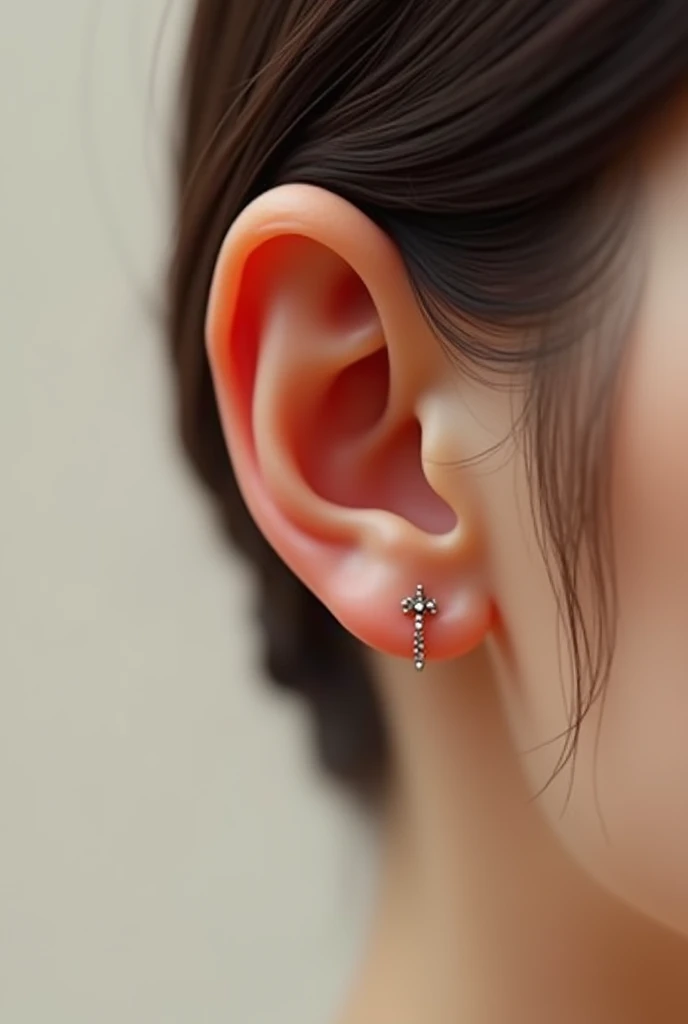 ear with small earring