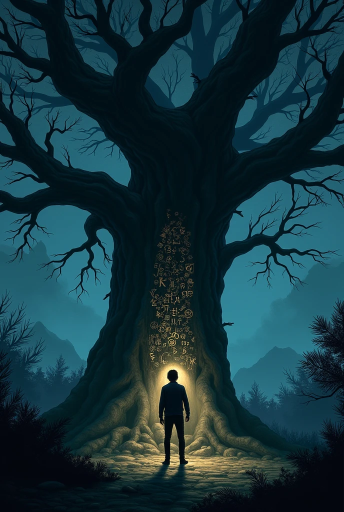 The dark night is when John sees a tree with strange marks on the trunk, suggesting the presence of something supernatural.