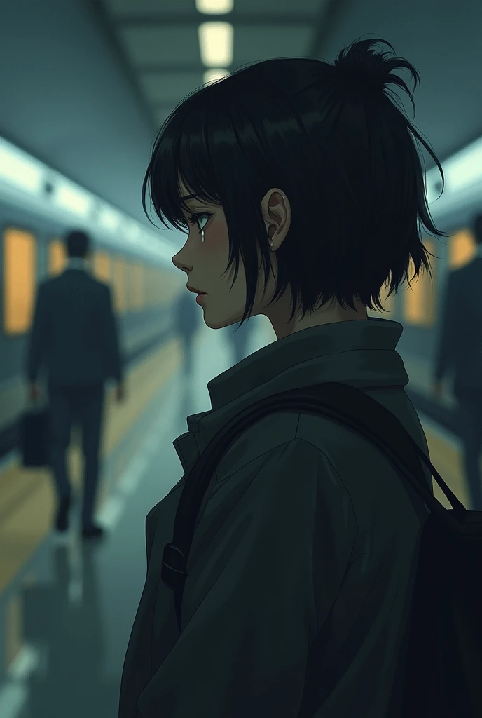 A heartbroken person watching the one they love leave 