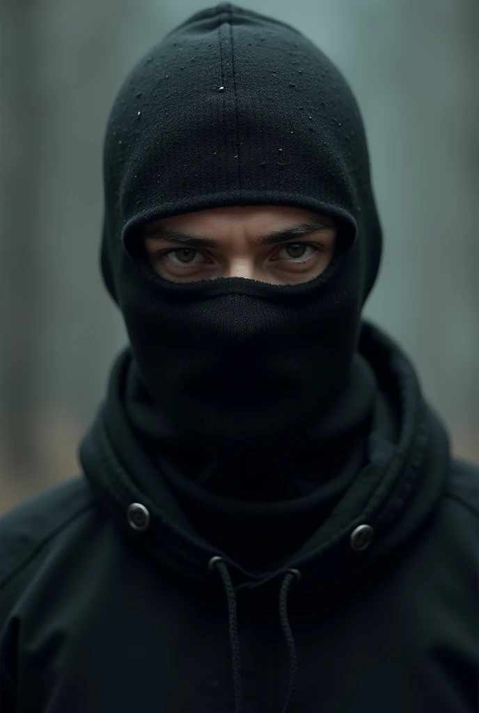 a man wearing a balaclava covering his face for a music cover