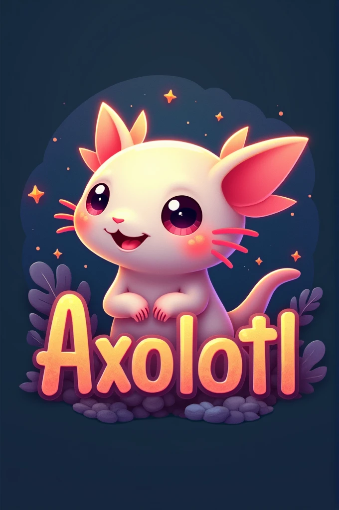 Axolotl logo with its name below lit up 