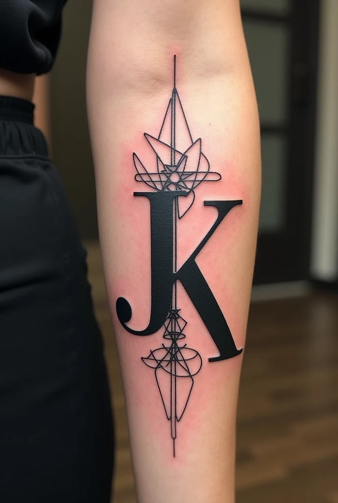 Create a tattoo with the letters J and K 