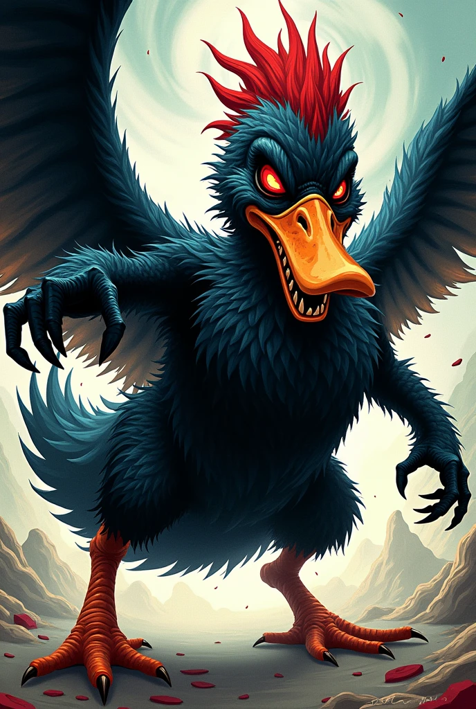 Demon Duck in manga style, aberration