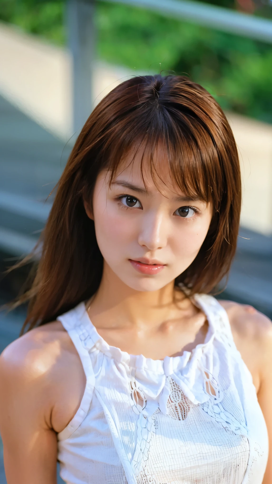 Blonde, Brown Hair, Everything modern:3.66, Cute Japanese Women Photos, smile, 20-year-old, Straight Hair:2.55, (photo Realistic:1.4), (hyper Realistic:1.4), (Realistic:1.3), (Smoother lighting:1.05), (Improving the quality of cinema lighting:0.9), 32K, 1 person,20-year-oldの, Realistic lighting, Backlight, The light shines on your face, Ray Tracing, (Bright light:1.2), (Improvement of quality:1.4), (Highest quality Realistic textured skin:1.4), fine grain, Detailed face,(smile:1.0), (Emphasis on face close-up:1.3), (Enhances the beauty of skin texture:1.1),((Extremely precise and accurate anatomy:1.0)), (Enhances the beauty of skin texture:1.1), Clean and glowing skin, mesh, thin:1.2, (Realistic:1.3), Realisticなライティング, (Smoother lighting:1.05), 32K, One Japanese woman, fine grain, Detailed face, (Film Grain:1.1),(Accentuates body lines:1.1), High resolution, Natural look, Kind eyes, Improves hair quality, Delicate light and shadow, Transparent muscles, Graceful pose, Beautiful Eyes, Sharp details, Soft light reflection, Beautiful contours, Delicate skin tone, Fine hair texture,Cute Japanese Women Photos,