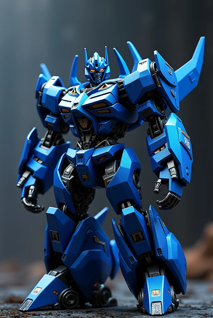 blue and black transformers style robot