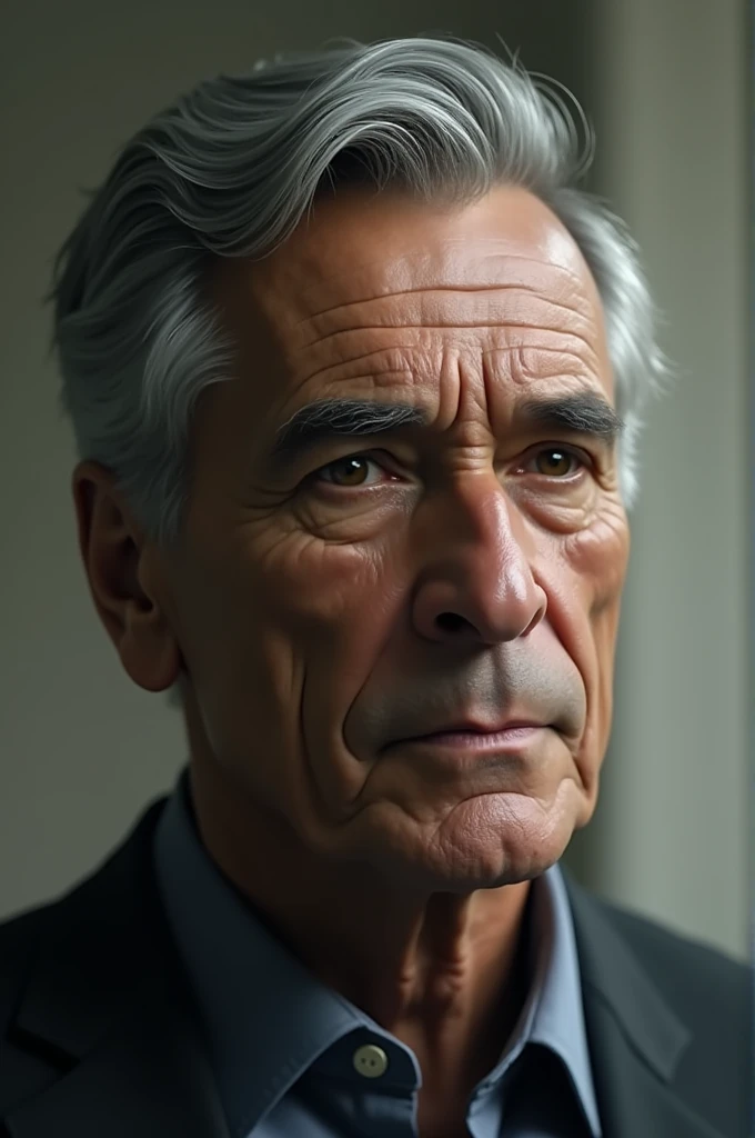 Create an image of a mature man looking to the side