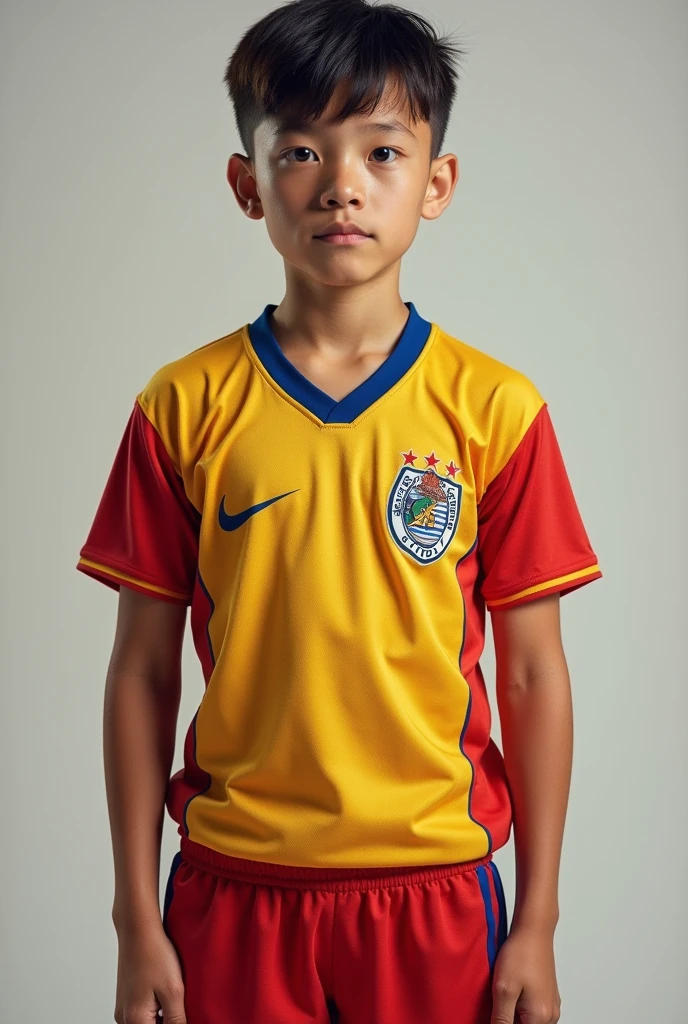  de 1.72 of 40 kg, eyes large, hair in the ruler and short, with flamengo shirt and pants