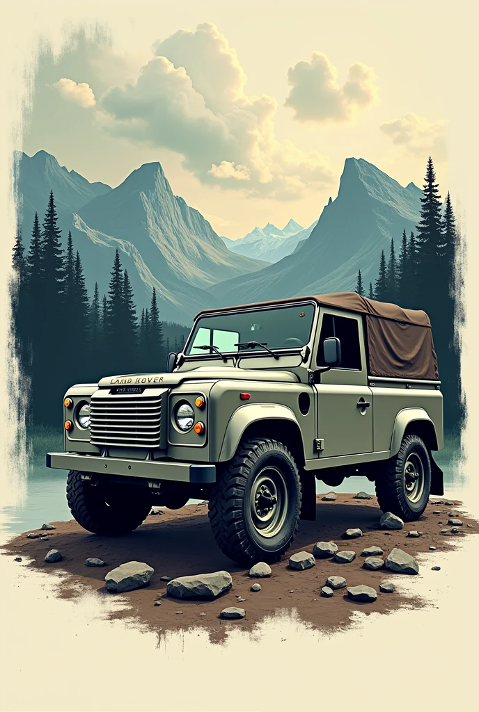 Create a shirt design with a Land Rover
