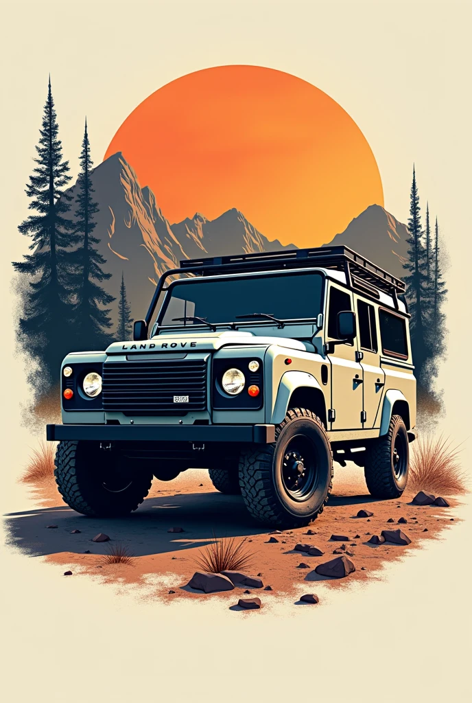 Create a shirt design with a Land Rover