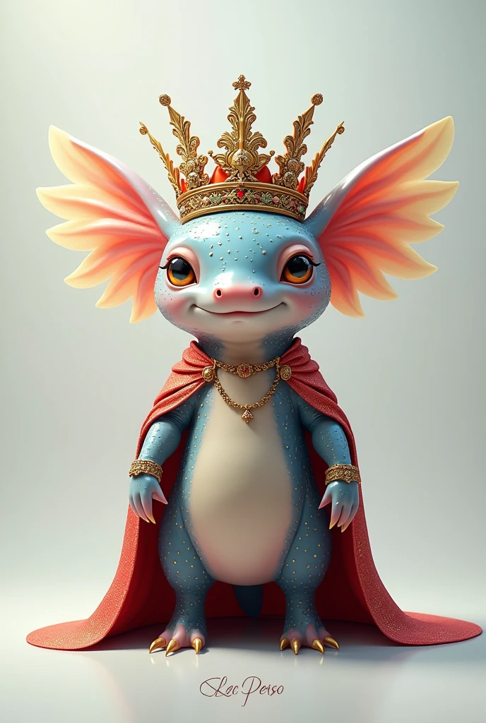 Axolotl logo an emperor with a crown and his name below