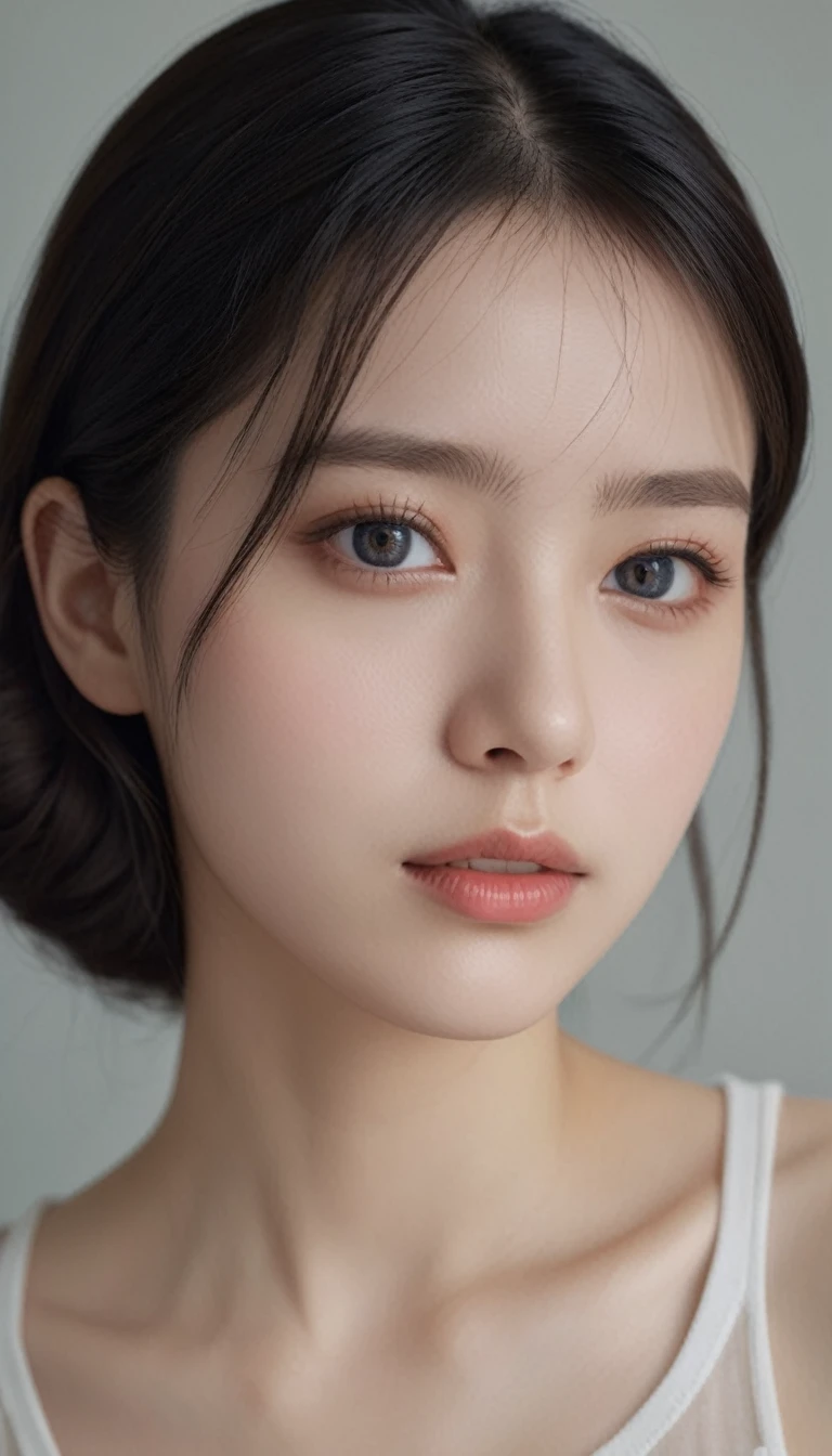 masterpiece,best quality,ultra detailed,highres,high-resolution,4k,realistic,RAW photo,((real person)),portrait photography,photorealistic,detailed skin,(delicate black eyes )
