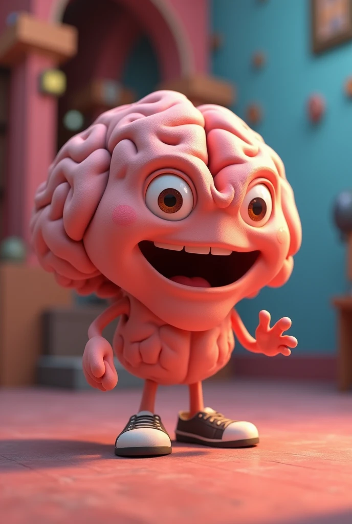 I created an animated brain in the shape of a character whose name is Curious Jorge, he is a model on his channel 