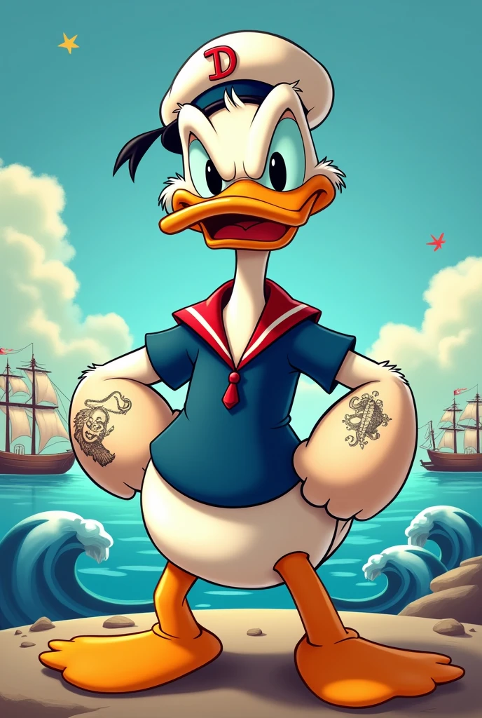 donald duck in popeye outfit