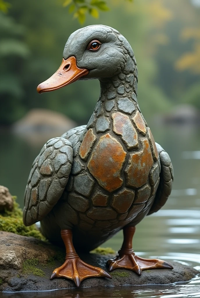 Create a rock duck 