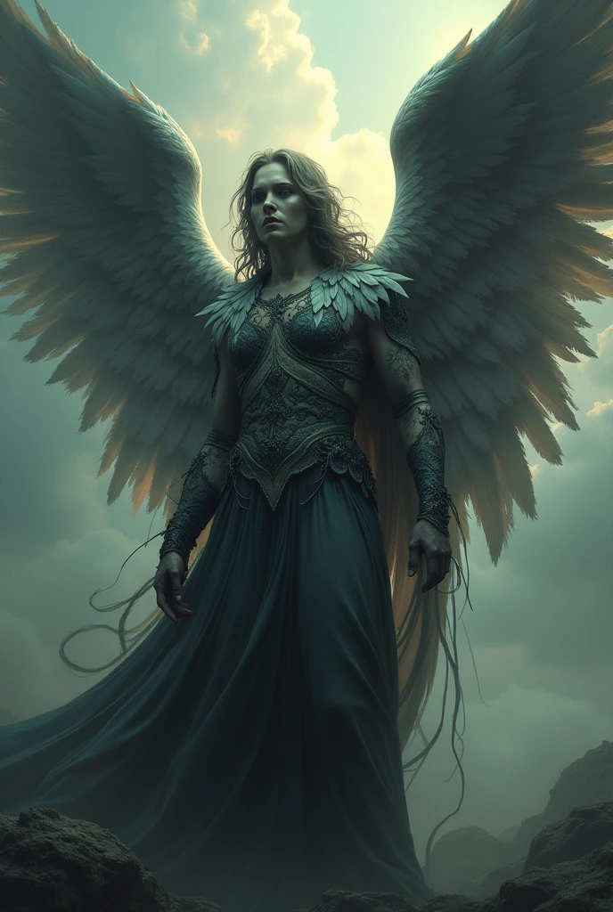 Make it like a book cover. A Fallen Angel.