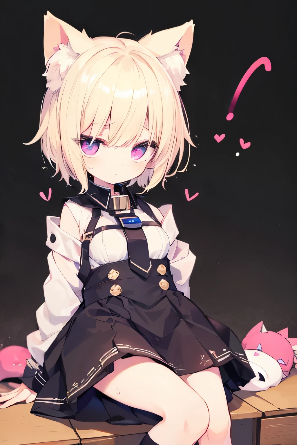 NSFW,Navy uniform、Very beautiful and Shining Eyes、Shining Eyes、1 girl、Small breasts、Big Mouth、high school girl、Large Breasts、Cat ear、Transparent pink short hair、7-year-old girl
