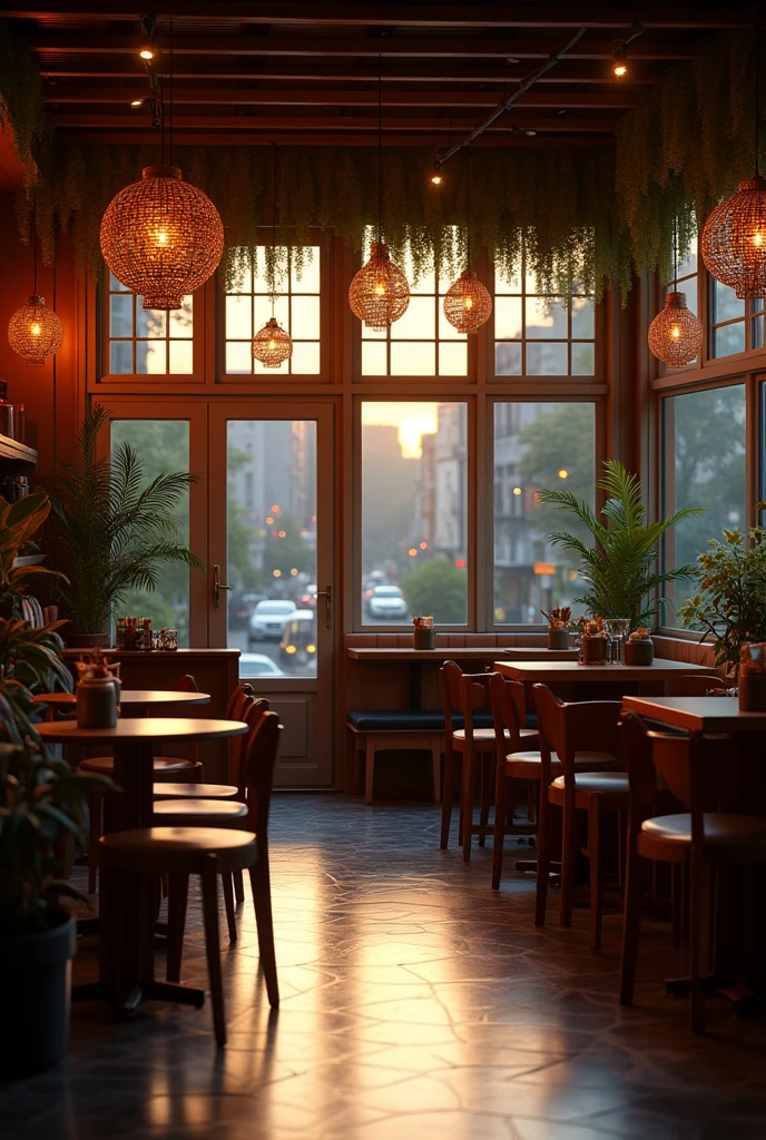 Coffee shop with no people around in the evening in Lagos Nigeria