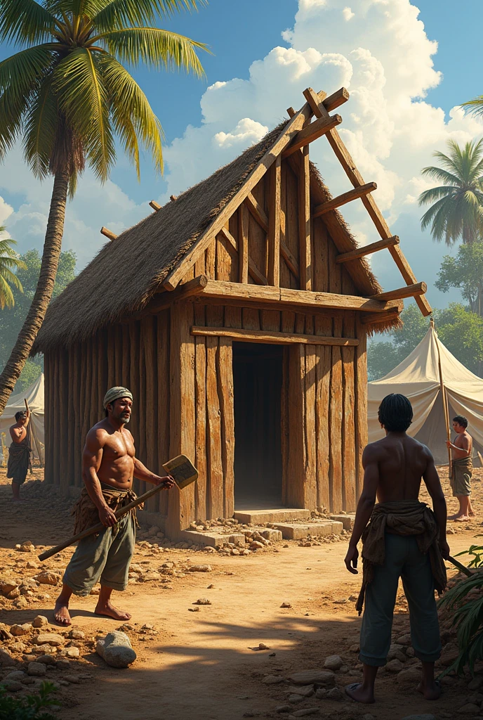 Building a house at the time of the founding of Guayaquil