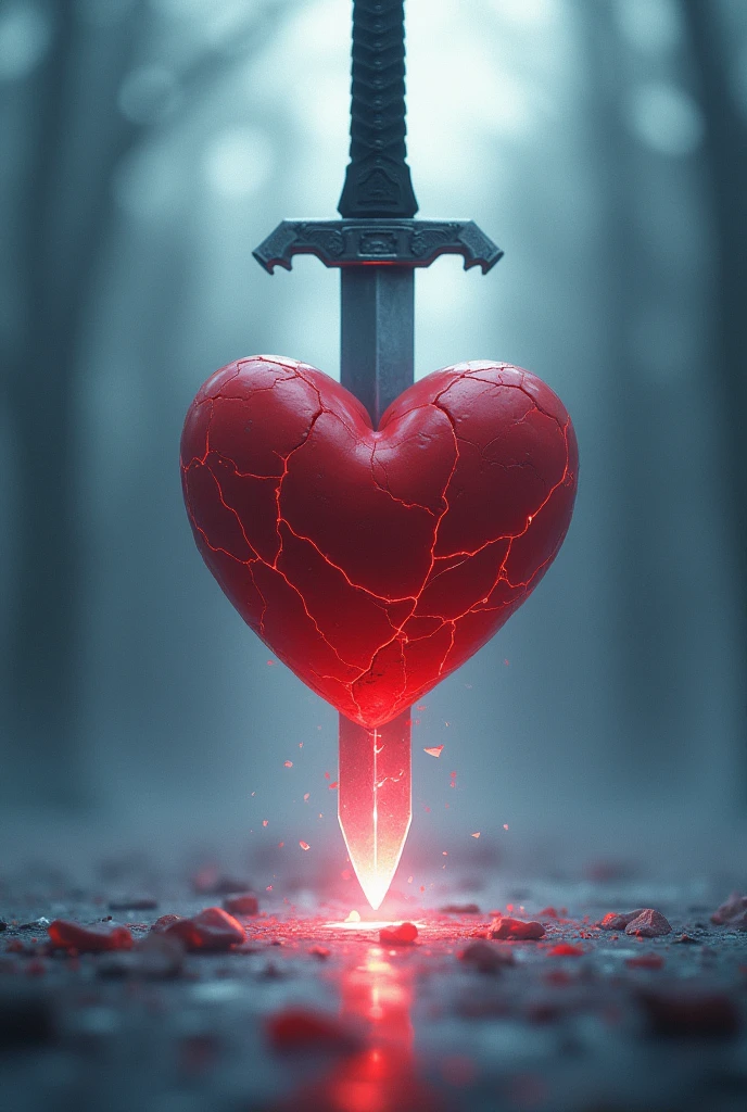 A blade pointed at an anime heart