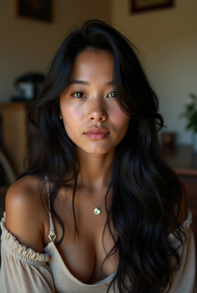 pinay black long hair selfie Philippines kwarto



