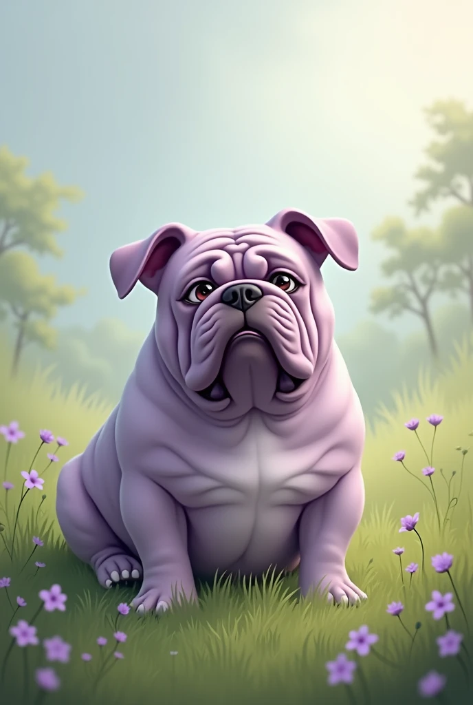 generate a picture of a lilac English bulldog