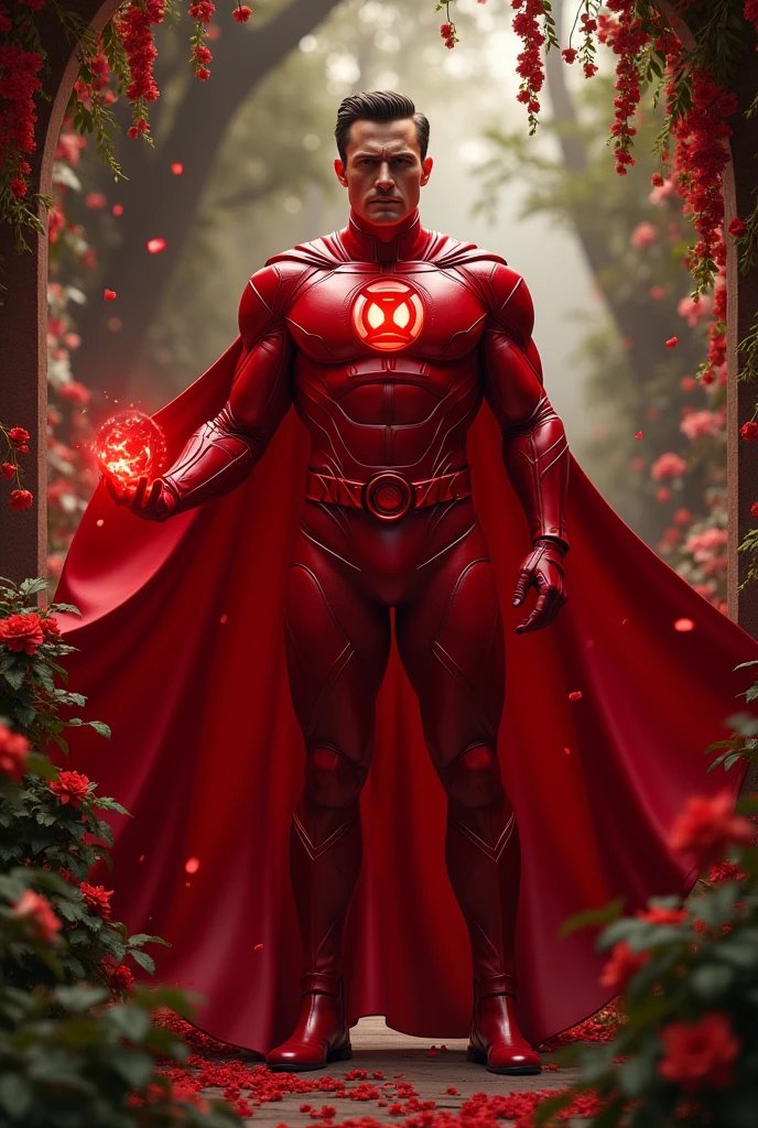 red lantern, Comic books da DC, Super heroi, Comic books, dc universe, Fiction Hero, wil, uniforme do red lantern, hero costume, Symbol on the chest, Power Ring, Tropa red lantern, superhero project, uniform colors, costume details, emblem, heroic equipment, desire, pleasure, passion, sexiness, attraction, SIN, temptation, pleasure, fancy, seduction, erotism, intimacy, desire sexual, Romanticism, sensual experience, fancy erótica, sexuality, Stimulus, conquest, garden, sado, body-hugging costume in shiny leather, like in the movies, made with bright, vivid colors, highlighting the curves of the beautiful body in 8k, emblem do red lantern no busto, fancy classic uniform, Fidelity