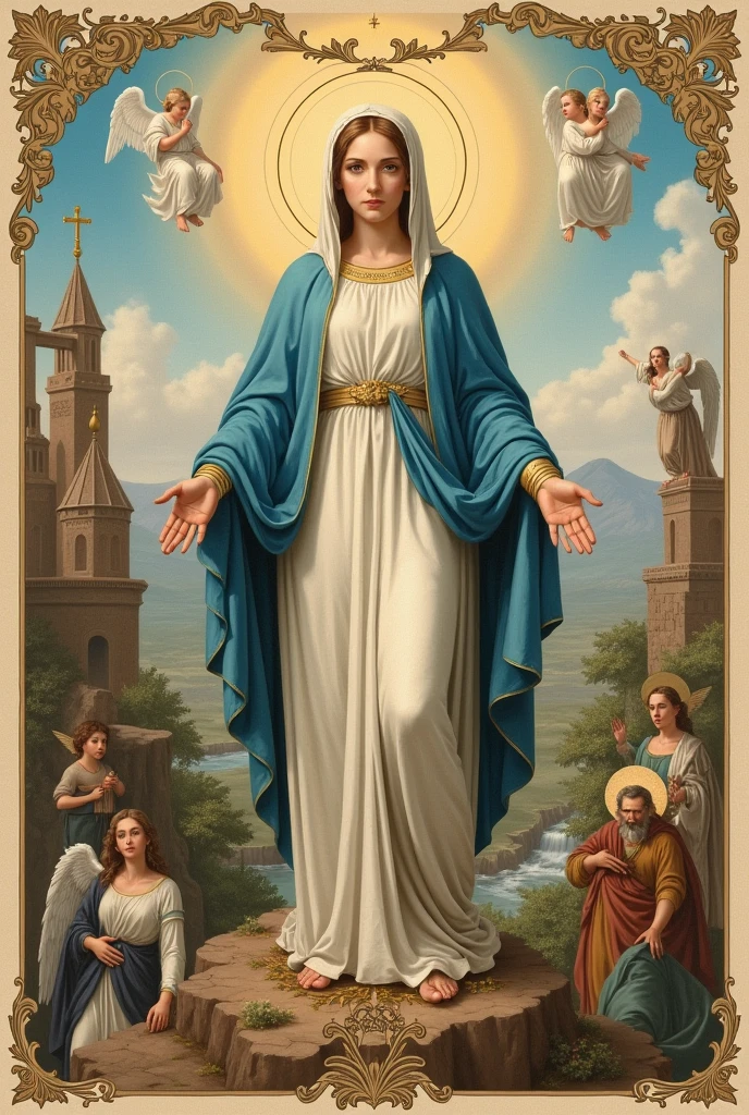 Drawing of the Virgin of the Assumption of the province of the union of Arequipa