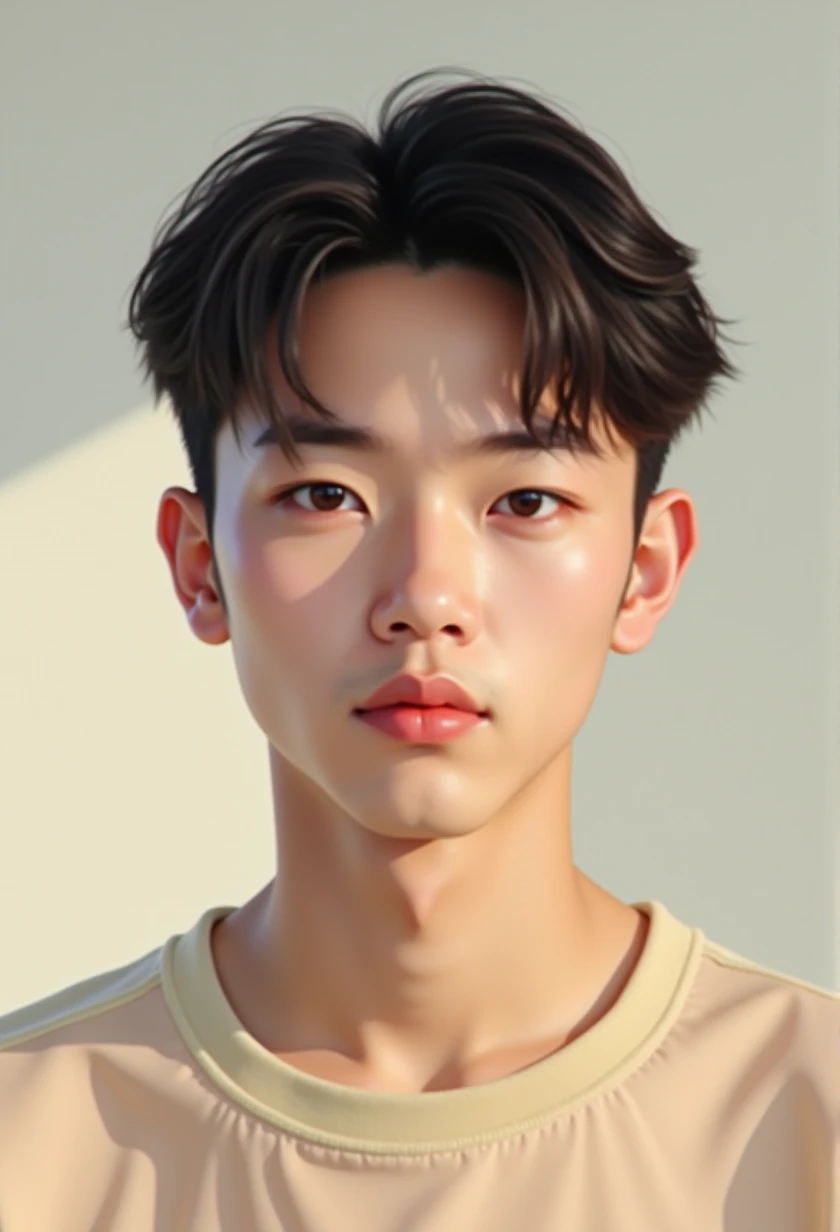 Put a slightly transparent beige top on him and improve his face in terms of realism. 