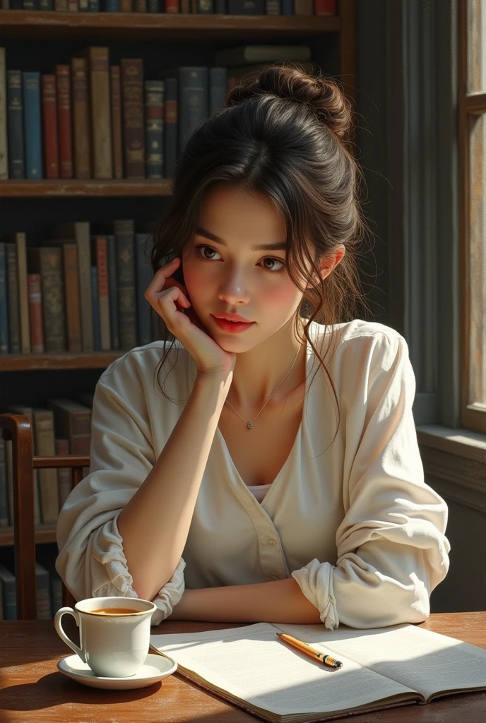woman studying