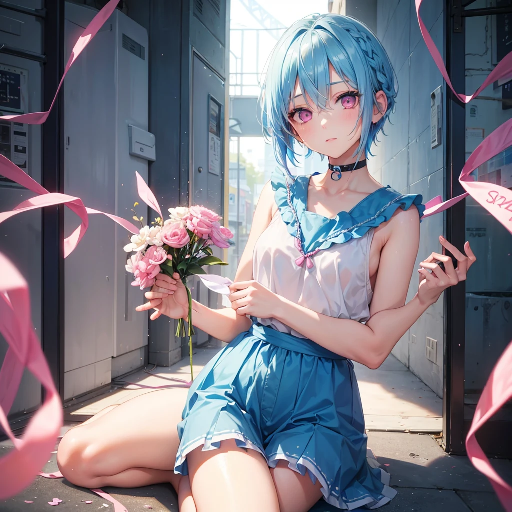 (Sky blue hair),(Braided short hair), (Pink Eyes),Fair skin) ,(whole body),(one person&#39;s),(Embarrassed),(The background is a school classroom),(Heart lettering on a blackboard),(Heart-shaped chocolate),(Hand it forward with both hands),(Sailor suit),(valentine&#39;s day),(masterpiece, Highest quality, Very detailed, Best Shadow), (Detailed Background), (Beautifully detailed face), High Contrast, (Best lighting, Very delicate and beautiful), ((Cinematic Light)), Hyper Detail,8k, Dramatic Light, Intricate details,High quality