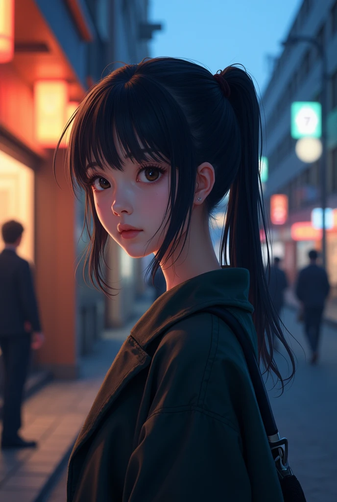 Highest quality、High resolution、Detailed Background、(Beautiful face in every detail:1.4)、Anatomically correct、(Normal number of fingers:1.2)、(Detailed facial expressions)、Detailed eyes、Teenage beauty、(Highly detailed face:1.4)、ponytail、Bobcut、Perfect body line、Solitude and silence、An ennui atmosphere、Create unique moods and emotions、
At dusk, the street lights begin to glow dimly.、people々Little by little, I head home、The hustle and bustle of the city gradually subsides、Silence prevails、The cold winds are getting stronger、Feeling the cold、but、That feeling of loneliness is comfortable、It's as if I'm adapting to the changing seasons、It's like sorting out your inner feelings.、
At night、The city begins to sparkle faintly、The street lights and store lights、Gently lighting up the entire city、孤独な散歩者が一peopleまた一peopleと現れ、Walking while casting a shadow、With a nostalgic feeling、An ennui atmosphereが漂う