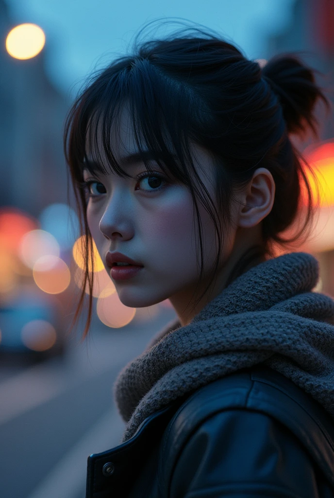 Highest quality、High resolution、Detailed Background、(Beautiful face in every detail:1.4)、Anatomically correct、(Normal number of fingers:1.2)、(Detailed facial expressions)、Detailed eyes、age beauty、(Highly detailed face:1.4)、ponytail、Bobcut、Perfect body line、Solitude and silence、An ennui atmosphere、Create unique moods and emotions、
At dusk, the street lights begin to glow dimly.、people々Little by little, I head home、The hustle and bustle of the city gradually subsides、Silence prevails、The cold winds are getting stronger、Feeling the cold、but、That feeling of loneliness is comfortable、It's as if I'm adapting to the changing seasons、It's like sorting out your inner feelings.、
At night、The city begins to sparkle faintly、The street lights and store lights、Gently lighting up the entire city、孤独な散歩者が一peopleまた一peopleと現れ、Walking while casting a shadow、With a nostalgic feeling、An ennui atmosphereが漂う