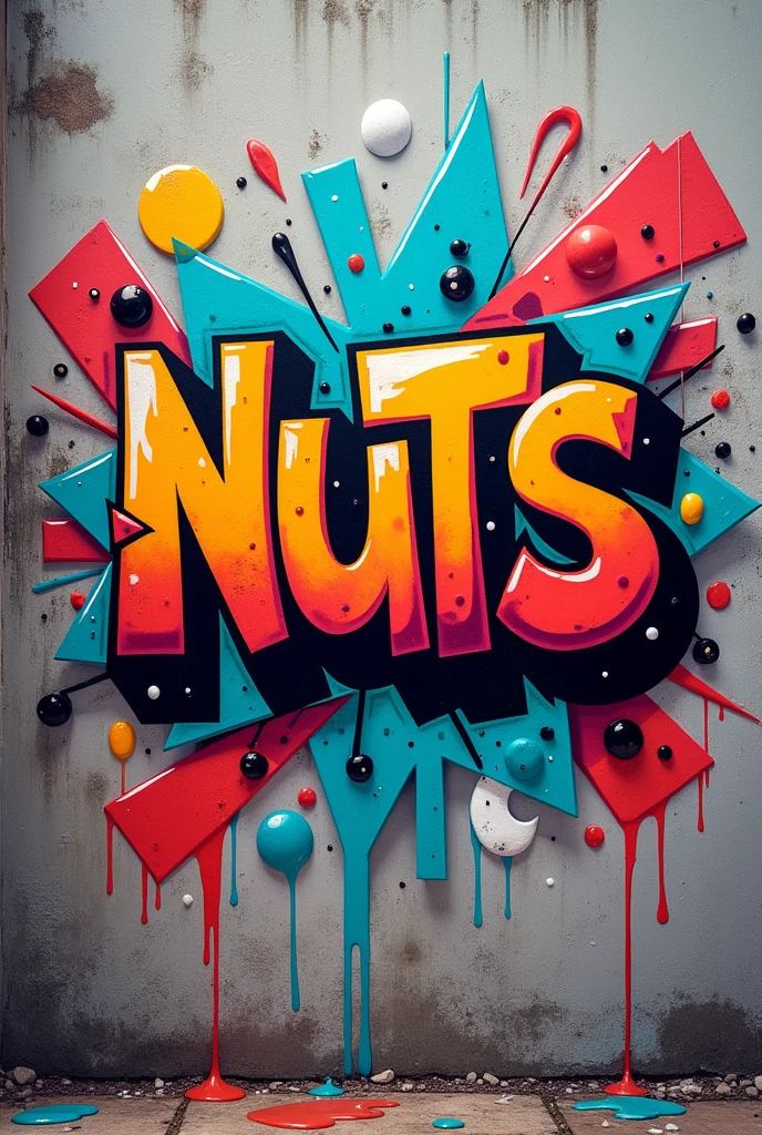 Graffiti with the word "nuts"