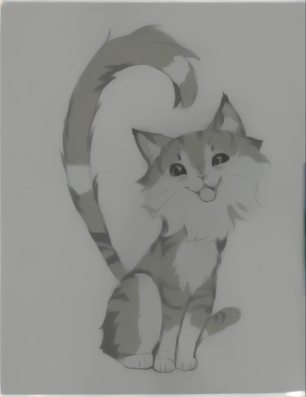 drawing of a cat with a heart-shaped tail, anime cat, cat tail, cat drawing, illustration of a cat, an gato anthropo, painting of a cat, ready anthropomorphic, gato anthropomórfico, a fluffy cat, a painting of a cat, gato anthropo, in a painting of a cat, warrior cats fan art