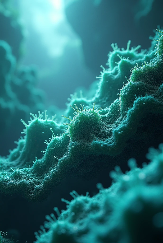 Cyanobacteria performing photosynthesis in a changing atmosphere.