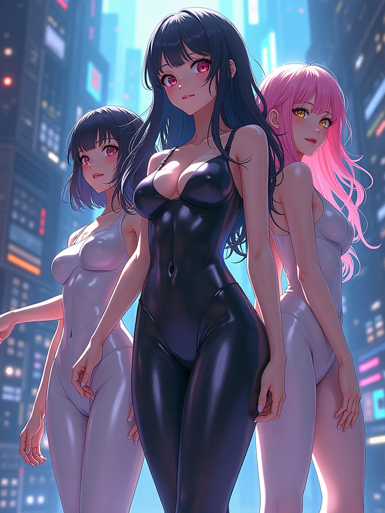 girls in leggins latex anime