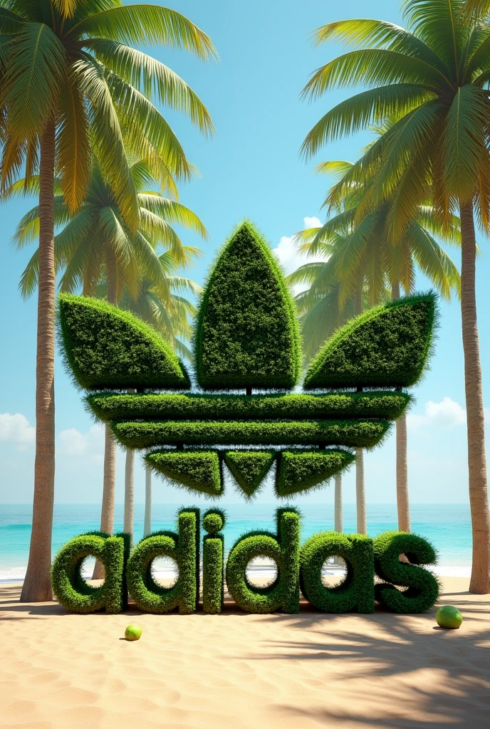 coconut trees forming the Adidas logo