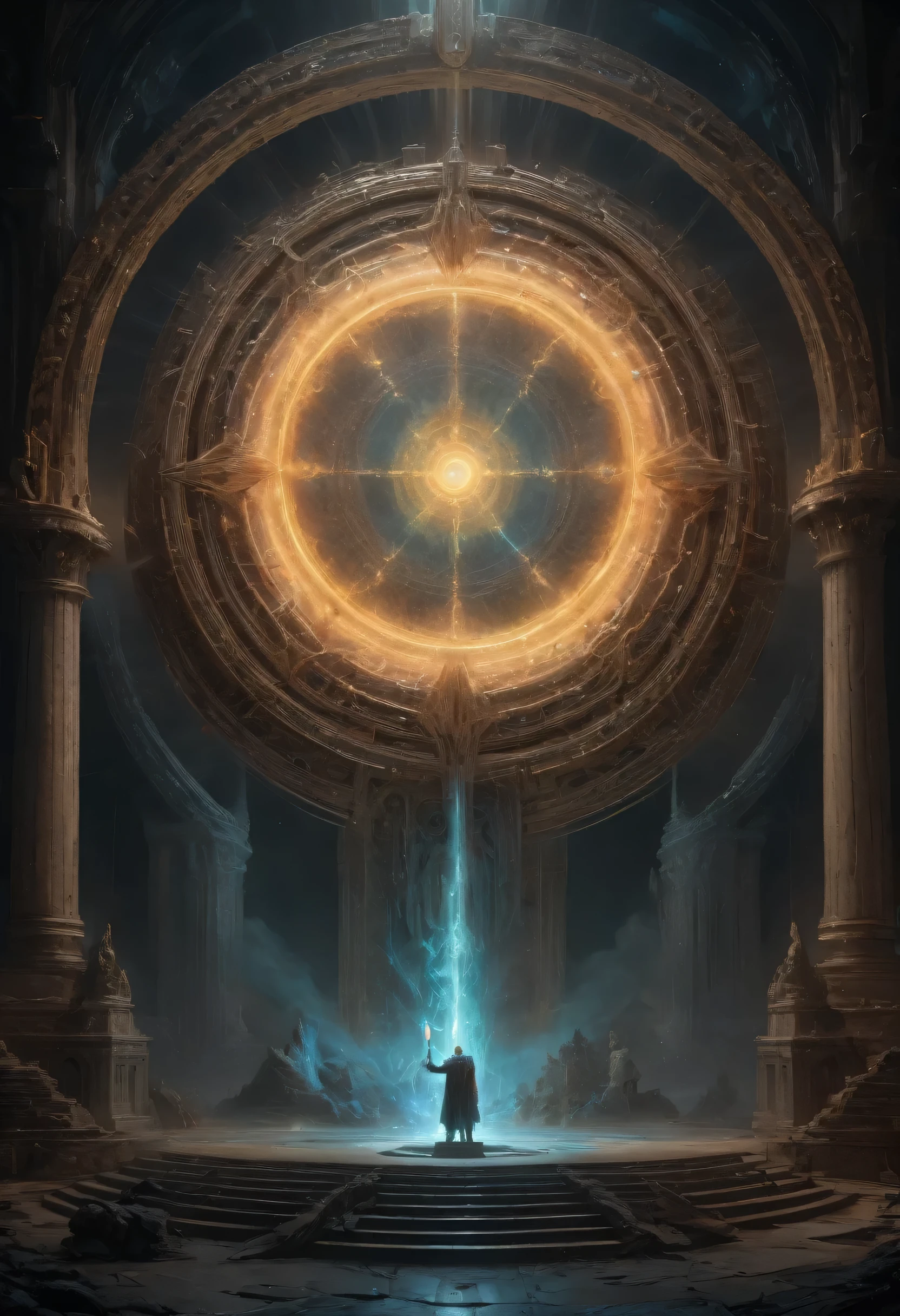 Magic Circle by John Martin, best qualityer, work of art, 8k, Representative work, offcial art, proffesional, ultra intricate detailed