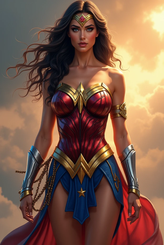 Wonder Woman: A Modern Goddess
Imagine Wonder Woman, a timeless icon of strength and beauty, reimagined for a new generation. Her classic costume, a symbol of Amazonian power, is reinterpreted with a contemporary twist.
The iconic star-spangled tiara remains, but its design is more sleek and streamlined, accentuating her regal bearing. The lasso of truth, her most recognizable weapon, is crafted from a luminous, ethereal material, its golden hue shimmering with cosmic energy. Her bracelets, forged in the heart of a dying star, are adorned with intricate, celestial symbols, granting her superhuman strength and durability.
Her costume itself is a marvel of modern design. The corset, a nod to her Amazonian heritage, is crafted from a flexible, metallic material that contours to her body, emphasizing her athletic physique. A flowing skirt, slit to the thigh, allows for unrestricted movement, while maintaining an air of elegance. The colors remain true to the original: deep blue for the sky and stars, and fiery red for passion and courage.
But it’s not just her costume that has evolved. Wonder Woman's image is one of both power and grace. Her eyes, the color of the deepest ocean, hold the wisdom of ages and the strength of a warrior. Her pose is confident and commanding, her stance suggesting a lifetime of training and battle. She is a symbol of hope, a beacon of justice, and a testament to the enduring power of the human spirit.
Key elements of this redesign include:
Modern materials: Incorporating futuristic materials like metallic fabrics and energy-infused metals.
Enhanced functionality: The costume is designed to be both visually striking and highly functional, allowing for maximum mobility and protection.
Emphasis on femininity: While maintaining her warrior persona, the design highlights her feminine curves and elegance.
Cultural significance: The costume retains key elements of Amazonian culture and mythology.
This modern interpretation of Wonder Woman is a