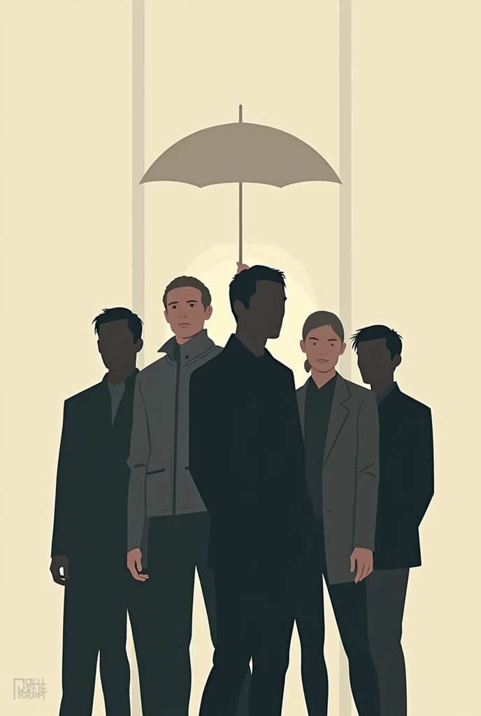 umbrella academy in minimalist style 