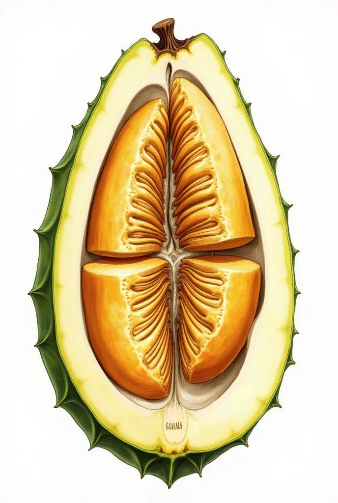 a drawing of a guama internal part with white background