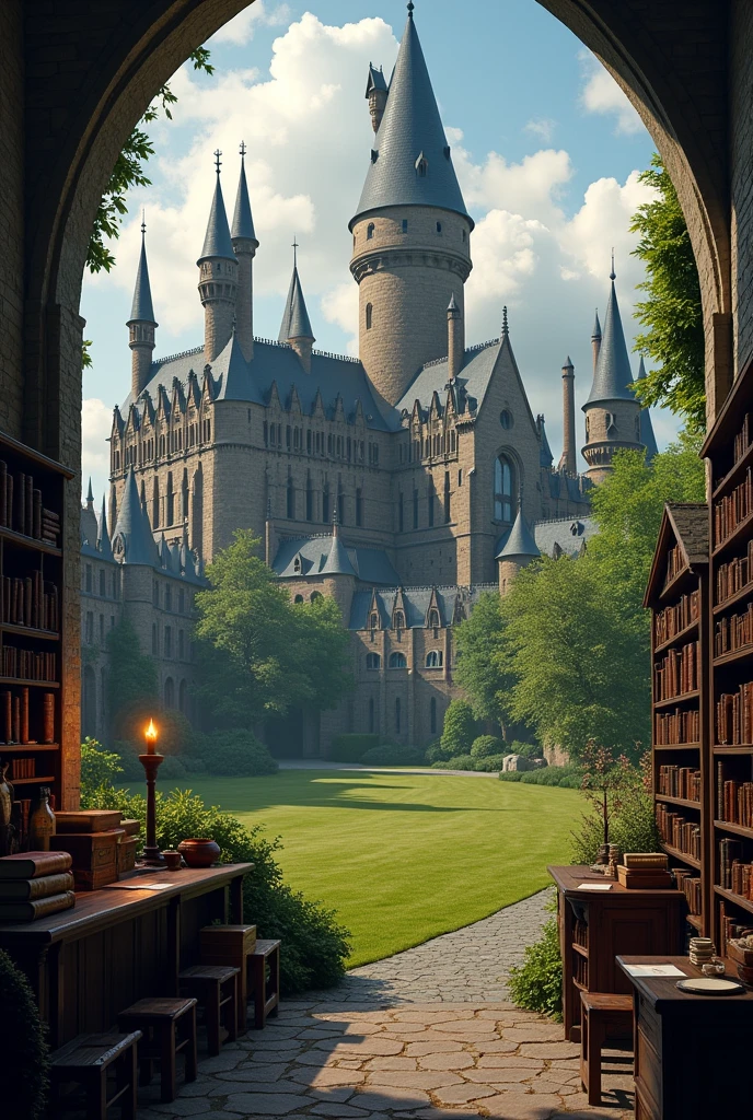 create a moodboard for Hogwarts University