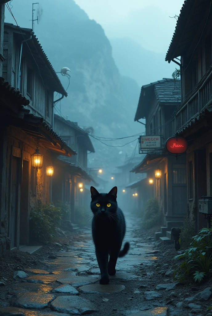 In a remote village, There lived a black cat named Night, that everyone believed brought bad luck.