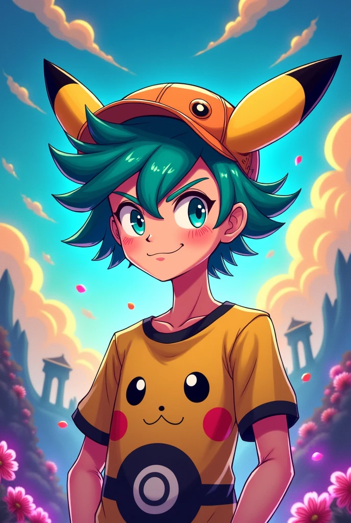 TikTok profile image with adult male character in cartoon style with pokemon theme