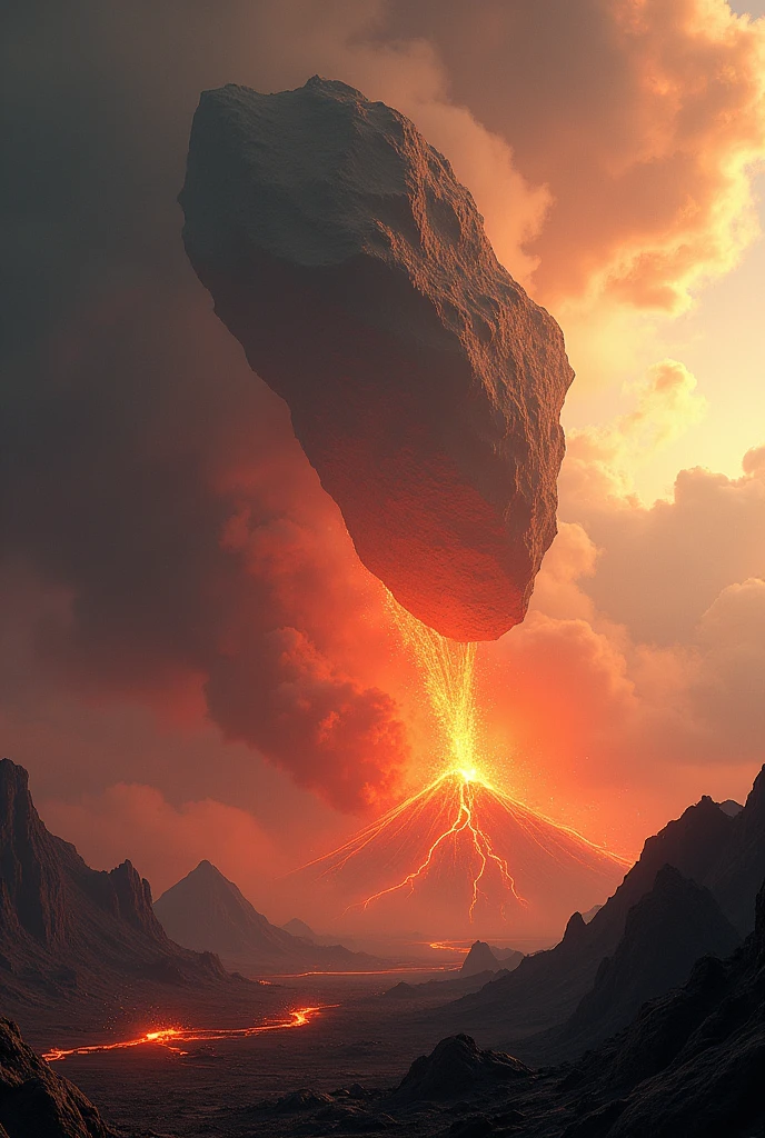 Asteroid impact and volcanic lava.