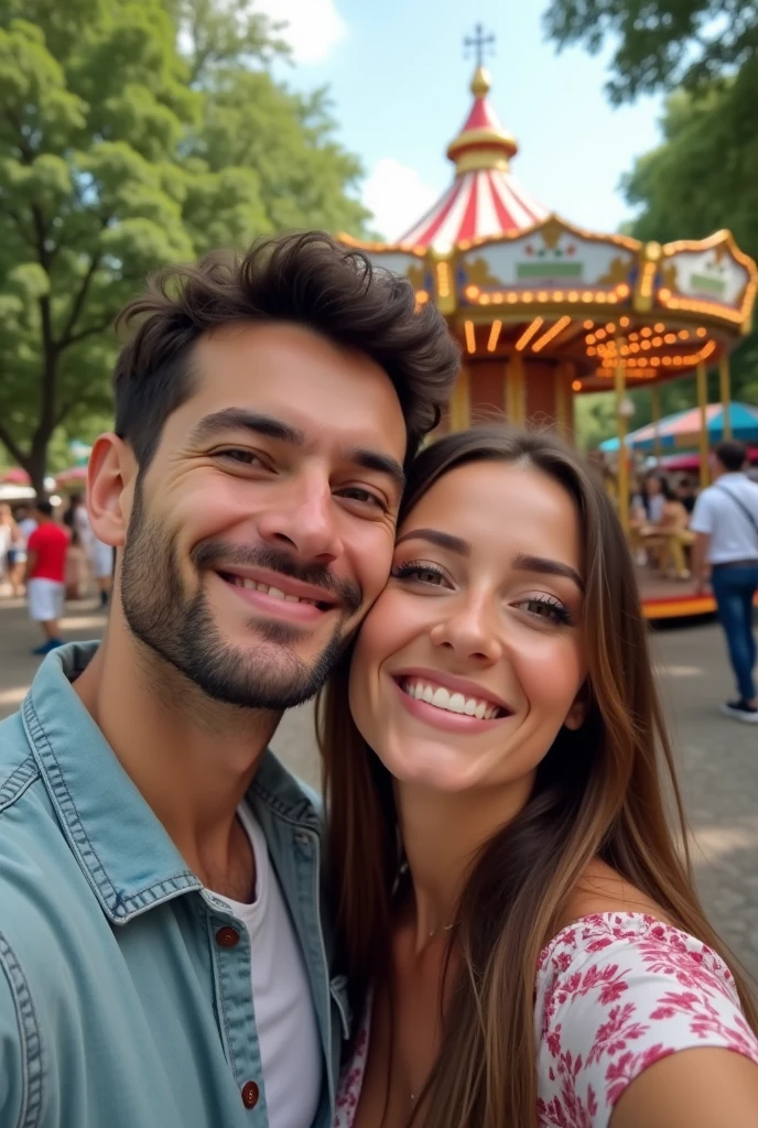 has a man and a woman who are posing for a photo, gorgeous couple, happy couple, smiling couple, old period style profile picture